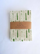Load image into Gallery viewer, Asparagus Kitchen Towel, Handprinted Tea Towel
