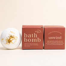 Load image into Gallery viewer, Ginger June Candle Co. - UNWIND • 100% BOTANICAL BATH BOMB •
