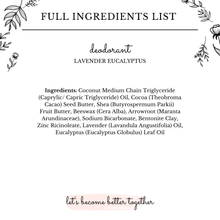 Load image into Gallery viewer, Deodorant Lavender Eucalyptus -Janegee
