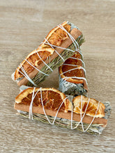Load image into Gallery viewer, Sage bundle w/ Orange Slices, Cinnamon &amp; Rosemary
