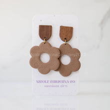 Load image into Gallery viewer, Nicole Christina Company - Polymer Clay Dangle Earrings-Large Daisies: Forest Green
