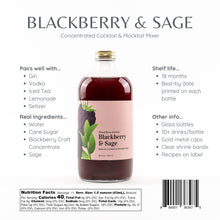Load image into Gallery viewer, Wood Stove Kitchen - Blackberry &amp; Sage Cocktail Mixer and Mocktail Mixer, 16 fl oz
