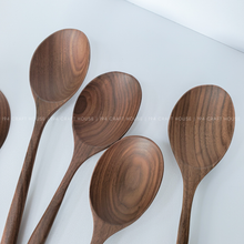 Load image into Gallery viewer, Spoon - Large Walnut Wooden Spoon - Kitchen Serving Utensils
