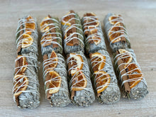 Load image into Gallery viewer, Sage bundle w/ Orange Slices, Cinnamon &amp; Rosemary
