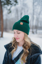 Load image into Gallery viewer, The Montana Scene - Three Tree Fold-over Beanie - Emerald
