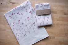 Load image into Gallery viewer, Flower Meadow Towel, Handprinted Cotton Kitchen Towel
