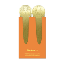Load image into Gallery viewer, Rainbow Vision LLC - Sun and Moon Brass Bookmark Paper Clips
