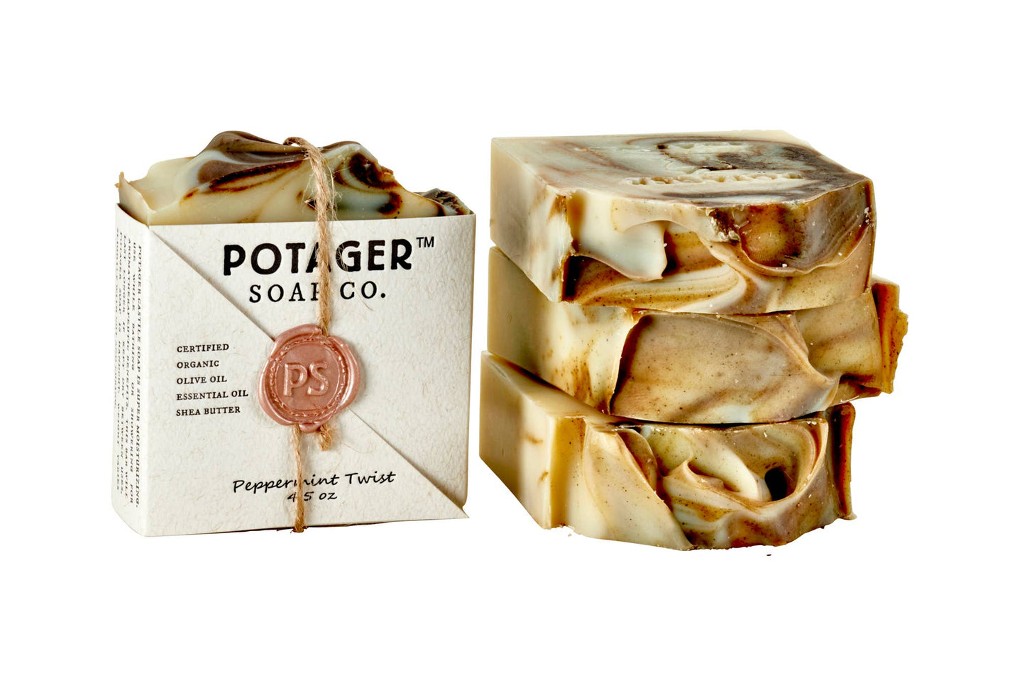 Potager Soap Company - Peppermint Twist Handmade Bar Soap |  Organic Soap