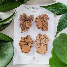 Load image into Gallery viewer, Leaf &amp; Node - Hoya Plant Magnets (Sets of 4) - Wood Engraved
