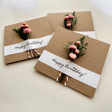 Load image into Gallery viewer, CA Studios - Happy Birthday Mini Pink Dried Floral Bouquet Card
