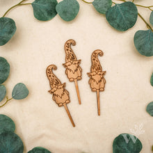 Load image into Gallery viewer, Wildewood Handcrafted Goods - Garden Gnome Modern Engraved Wood Plant Marker
