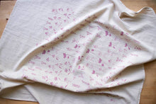 Load image into Gallery viewer, Flower Meadow Towel, Handprinted Cotton Kitchen Towel
