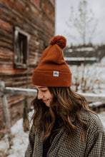 Load image into Gallery viewer, The Montana Scene - Three Tree Foldover Pom Beanie: Forest Green
