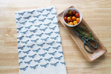 Load image into Gallery viewer, Bird Kitchen Towel, Handprinted Bird Tea Towel: Black on Natural
