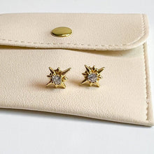 Load image into Gallery viewer, Natalie Clare Collections - Compass Star Stud Earrings: Clear
