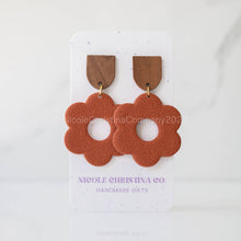Load image into Gallery viewer, Nicole Christina Company - Polymer Clay Dangle Earrings-Large Daisies: Forest Green
