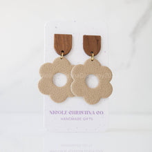 Load image into Gallery viewer, Nicole Christina Company - Polymer Clay Dangle Earrings-Large Daisies: Forest Green
