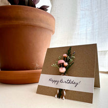 Load image into Gallery viewer, CA Studios - Happy Birthday Mini Pink Dried Floral Bouquet Card
