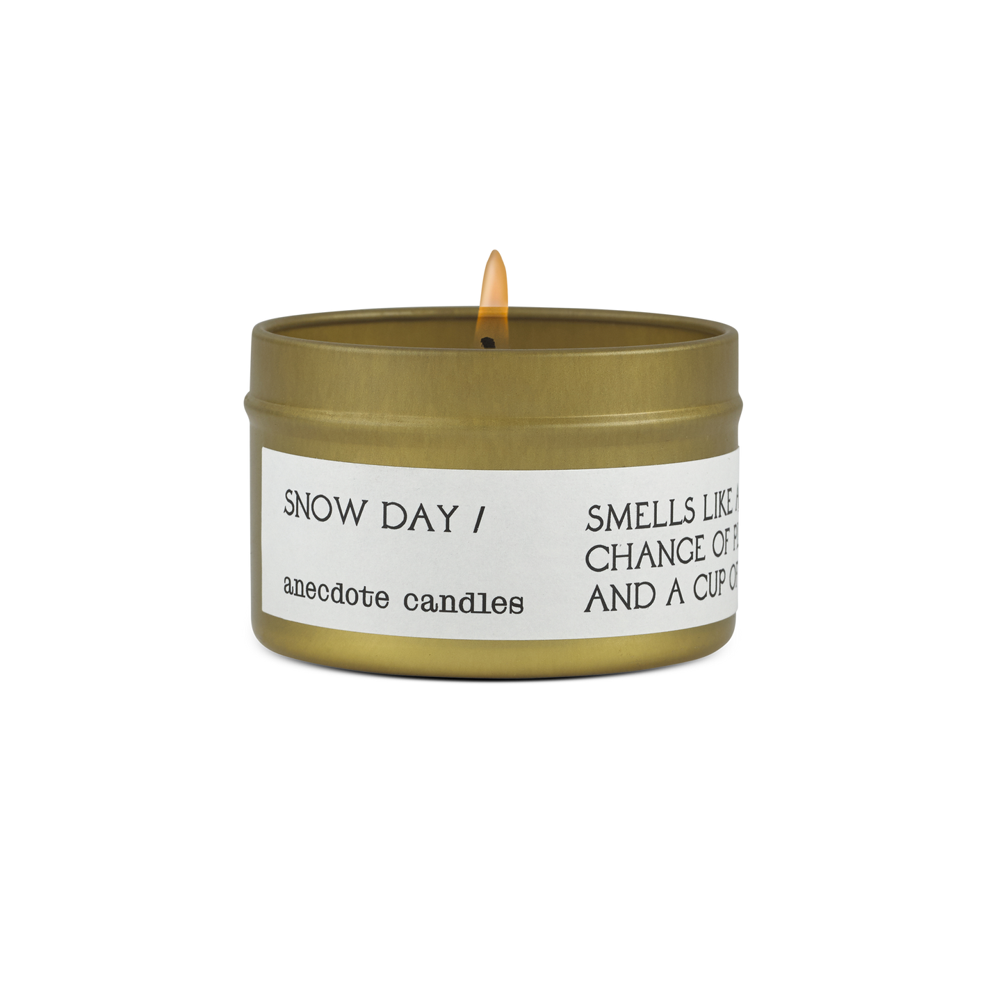 Anecdote Candles - Snow Day Gold Travel Tin Candle (Limited Edition)