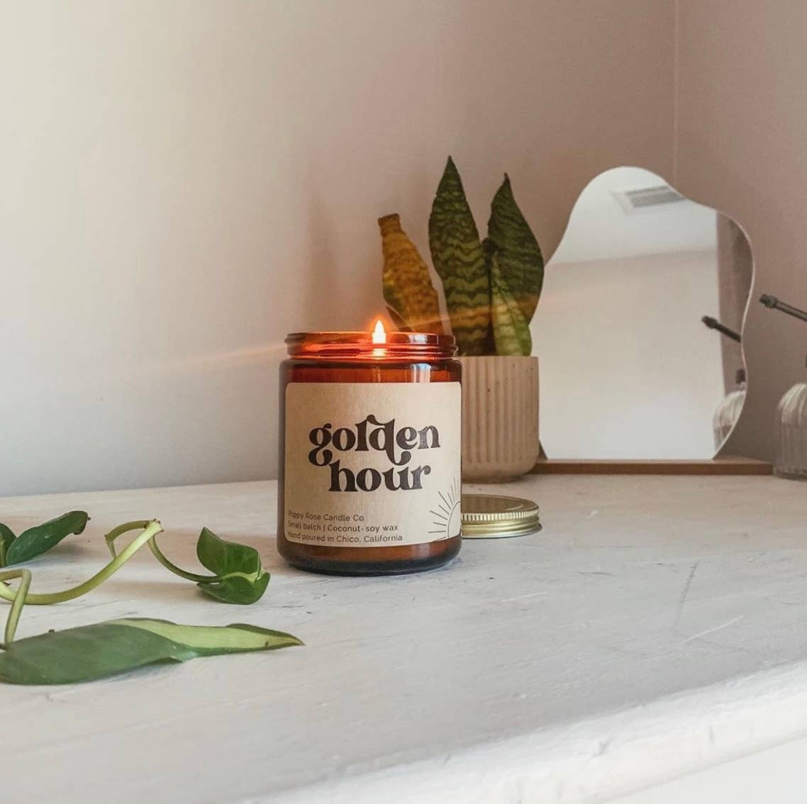 Golden Hour 8 oz coconut wax candle