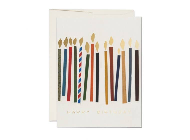 Candles happy birthday greeting card
