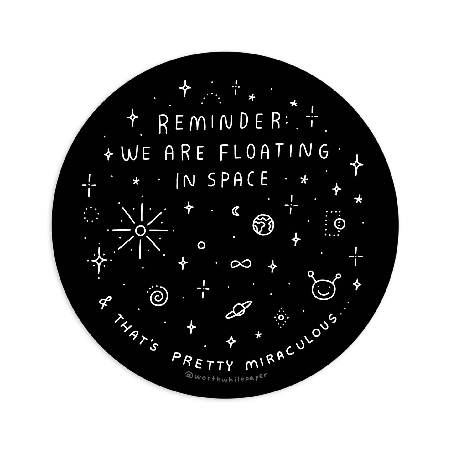 Floating in Space Sticker