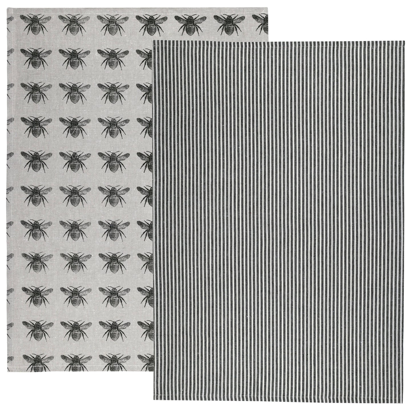Olive Green Honey Bee Tea Towel Pack