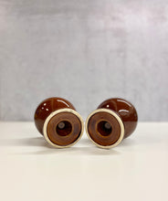 Load image into Gallery viewer, Brown Vintage Pottery Goblet Pair
