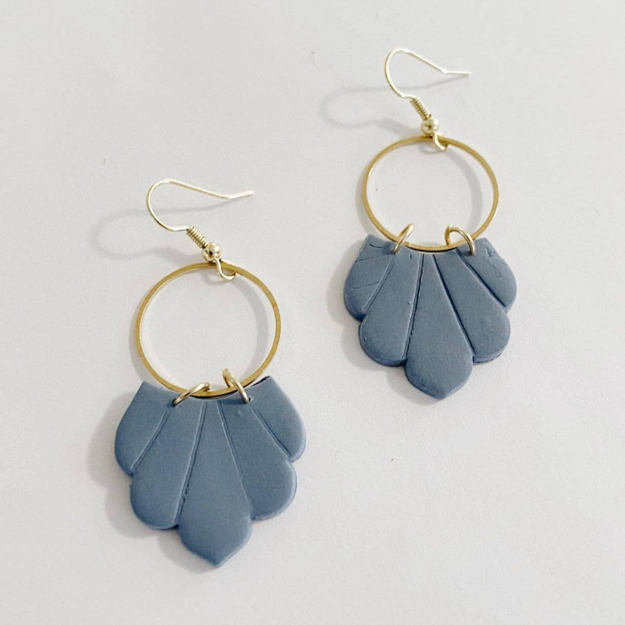 Claire in Dusty Blue, Polymer Clay Earrings
