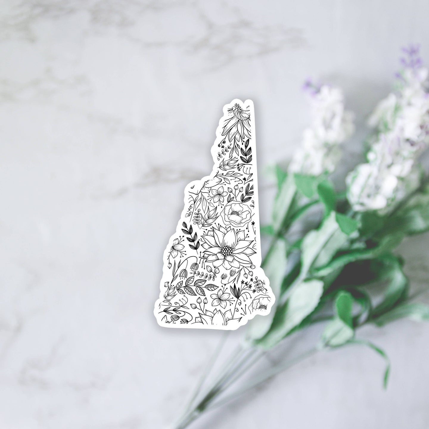 New Hampshire State Floral Vinyl Sticker