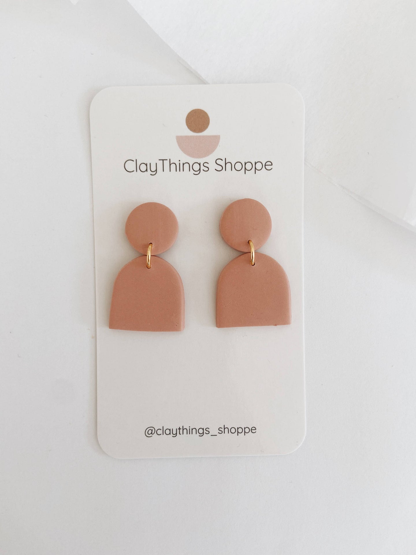 Jessie in Blush Pink, Polymer Clay Earrings
