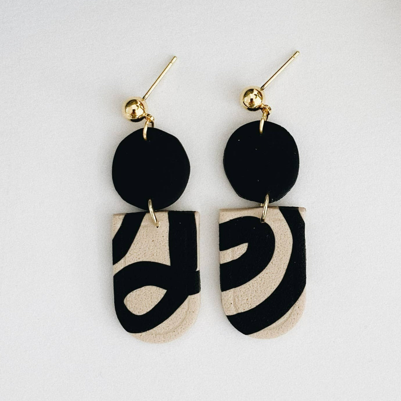 Abstract Clay Earrings, Clay Dangles