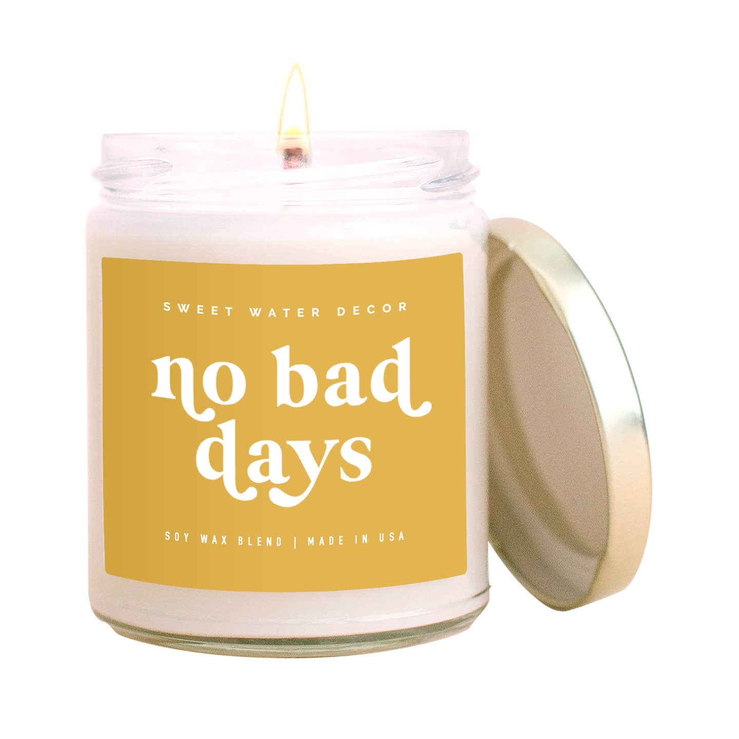 Sweet Water Decor - No Bad Days Soy Candle - Clear Jar - Mustard Yellow - 9 oz