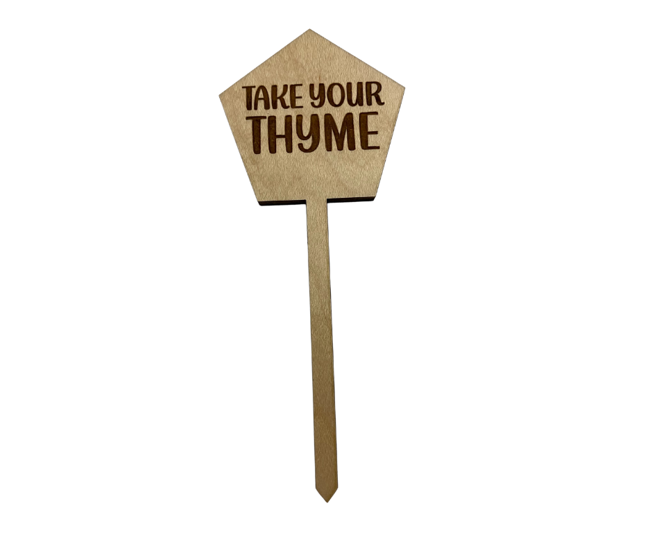 Take Your Thyme Wood Plant Stake