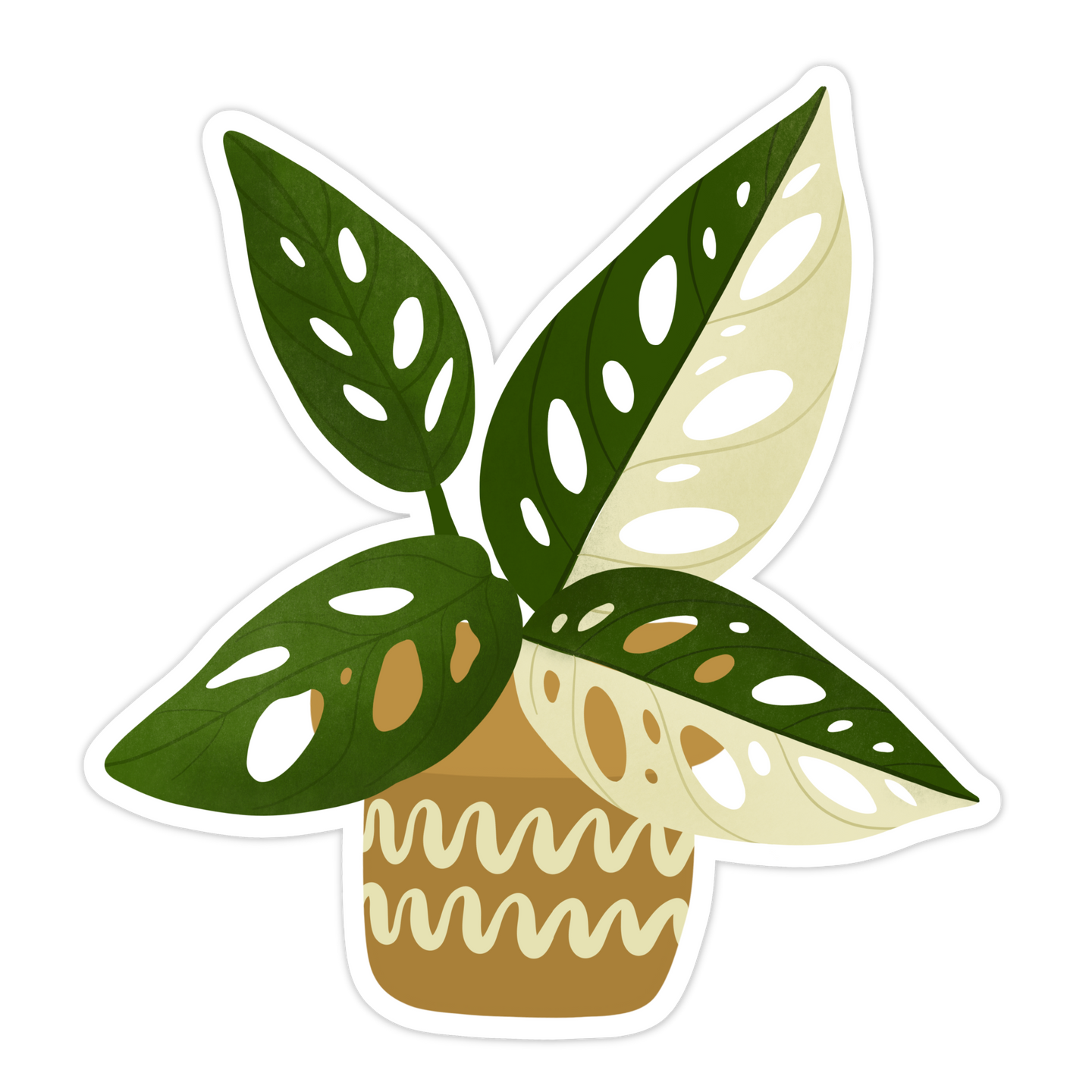 Tiny Plant Market - Variegated Monstera Adansonii Plant Sticker