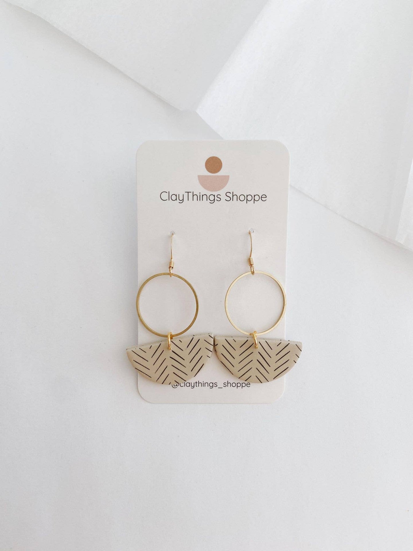Brass and Clay Earrings