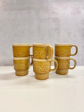 Load image into Gallery viewer, Set of 6 Vintage Japan Stoneware Stackable Mugs
