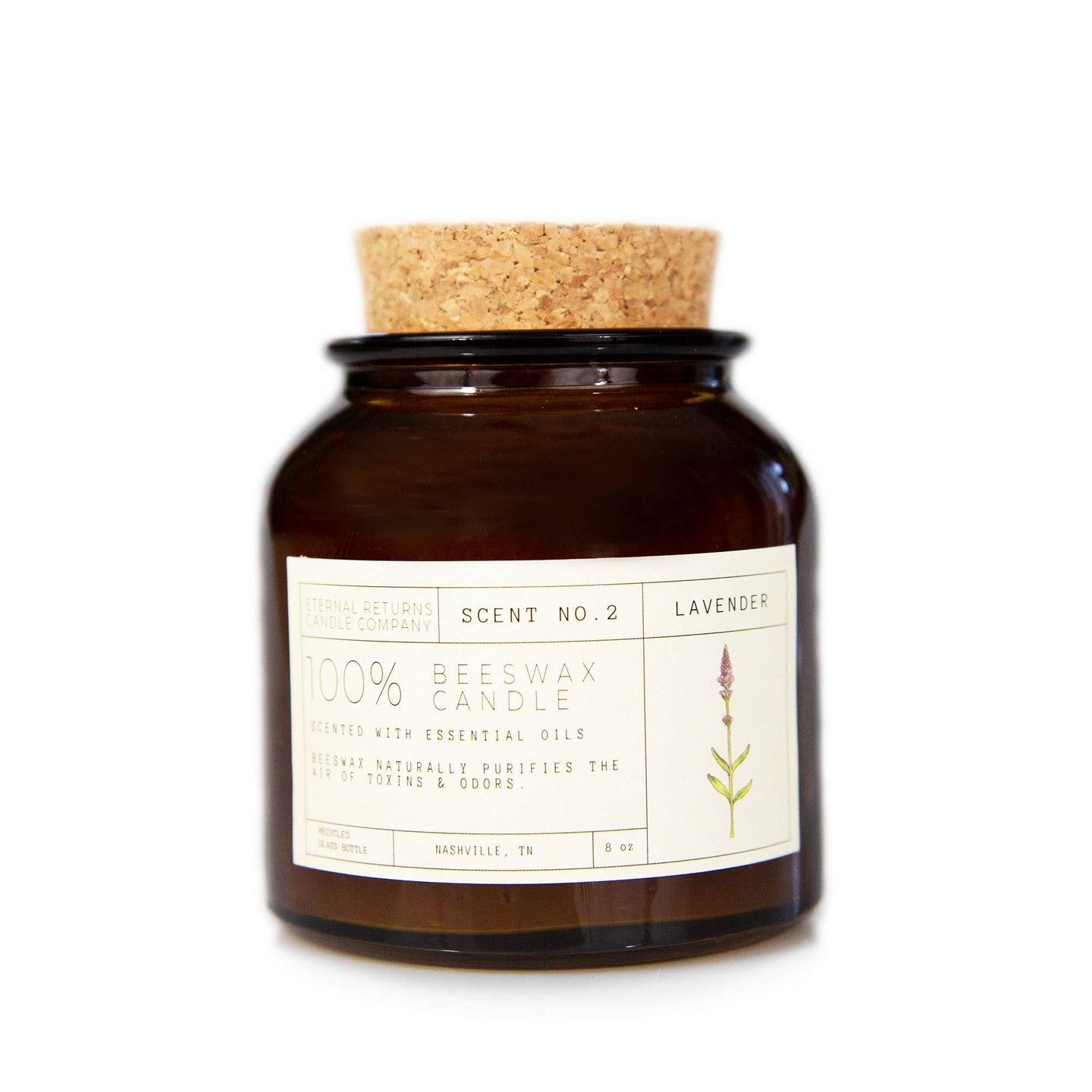 Eternal Returns Candle Co - Beeswax Candle: Lavender