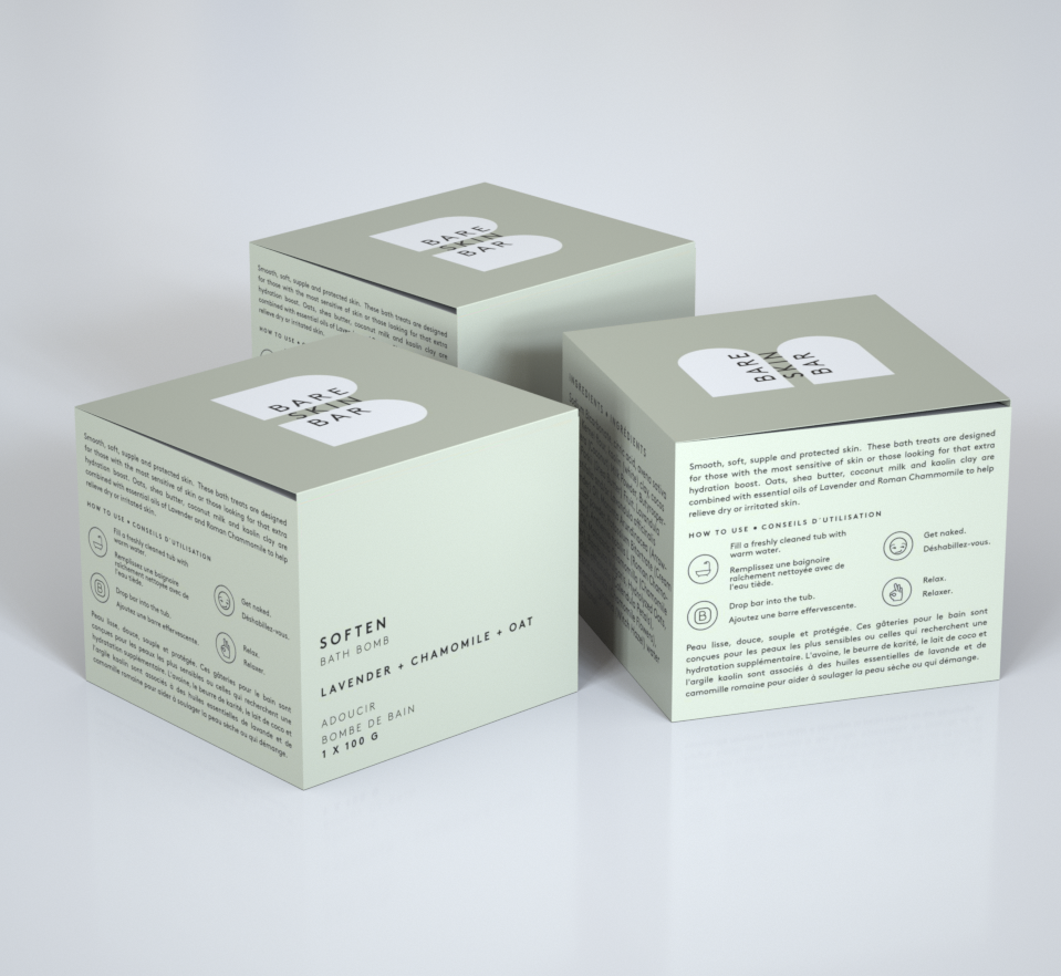 Bare Skin Bar - SOFTEN Bath Bomb