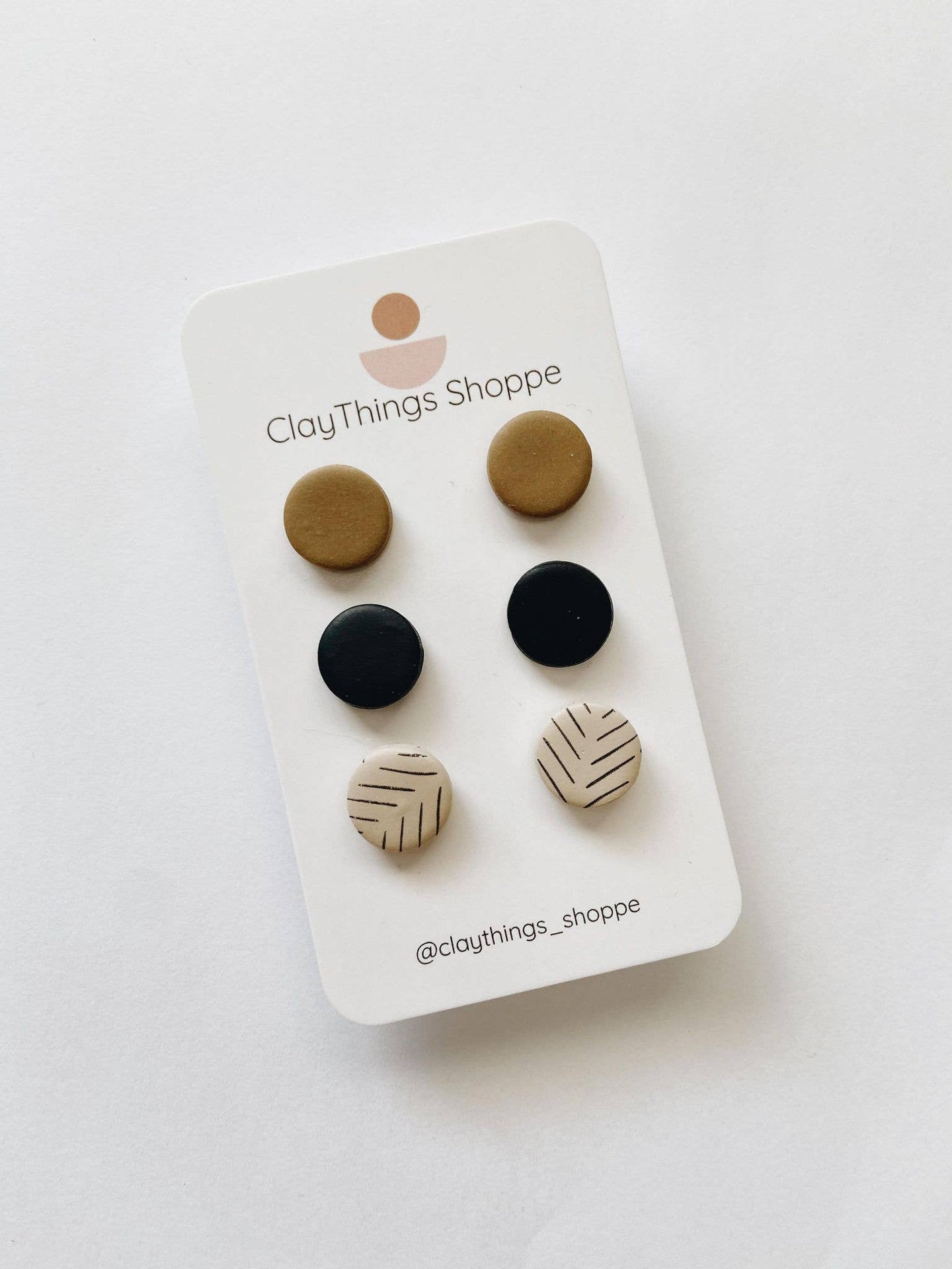 Stud Pack, Polymer Clay Studs, Neutral Stud Pack
