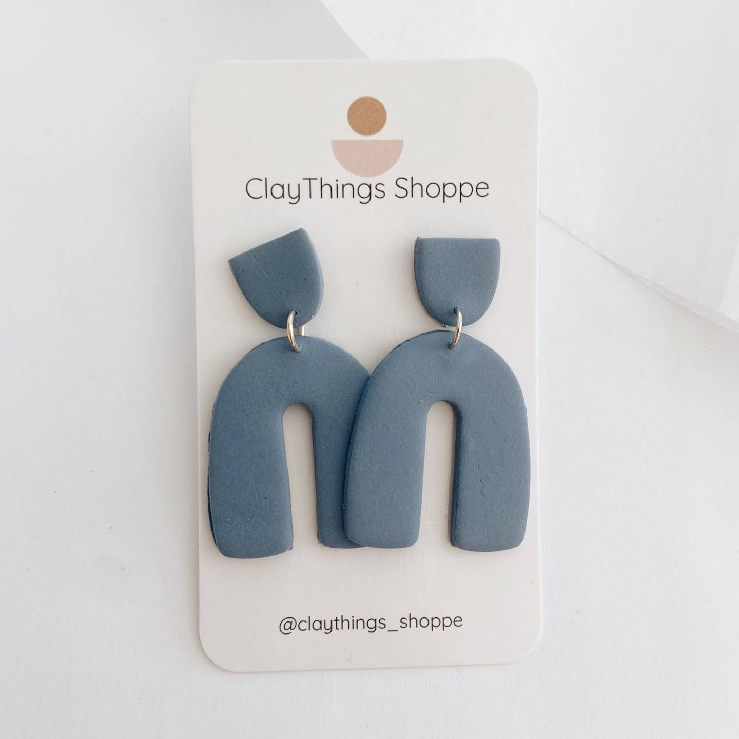 Kaye in Dusty Blue Clay Earrings