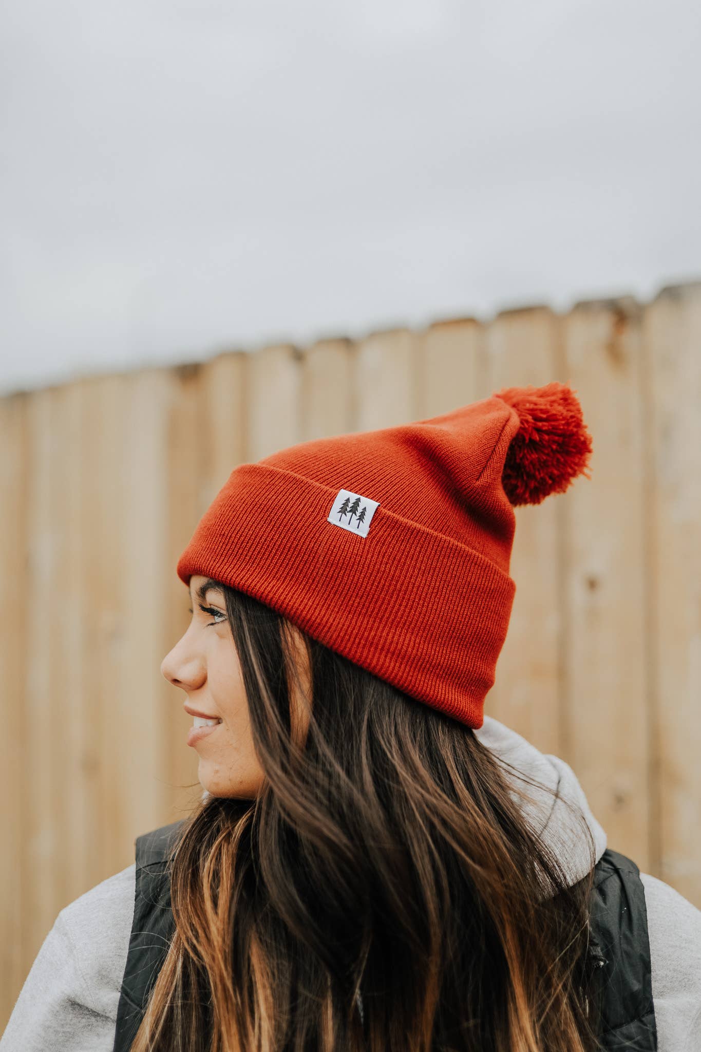 The Montana Scene - Three Tree Foldover Pom Beanie