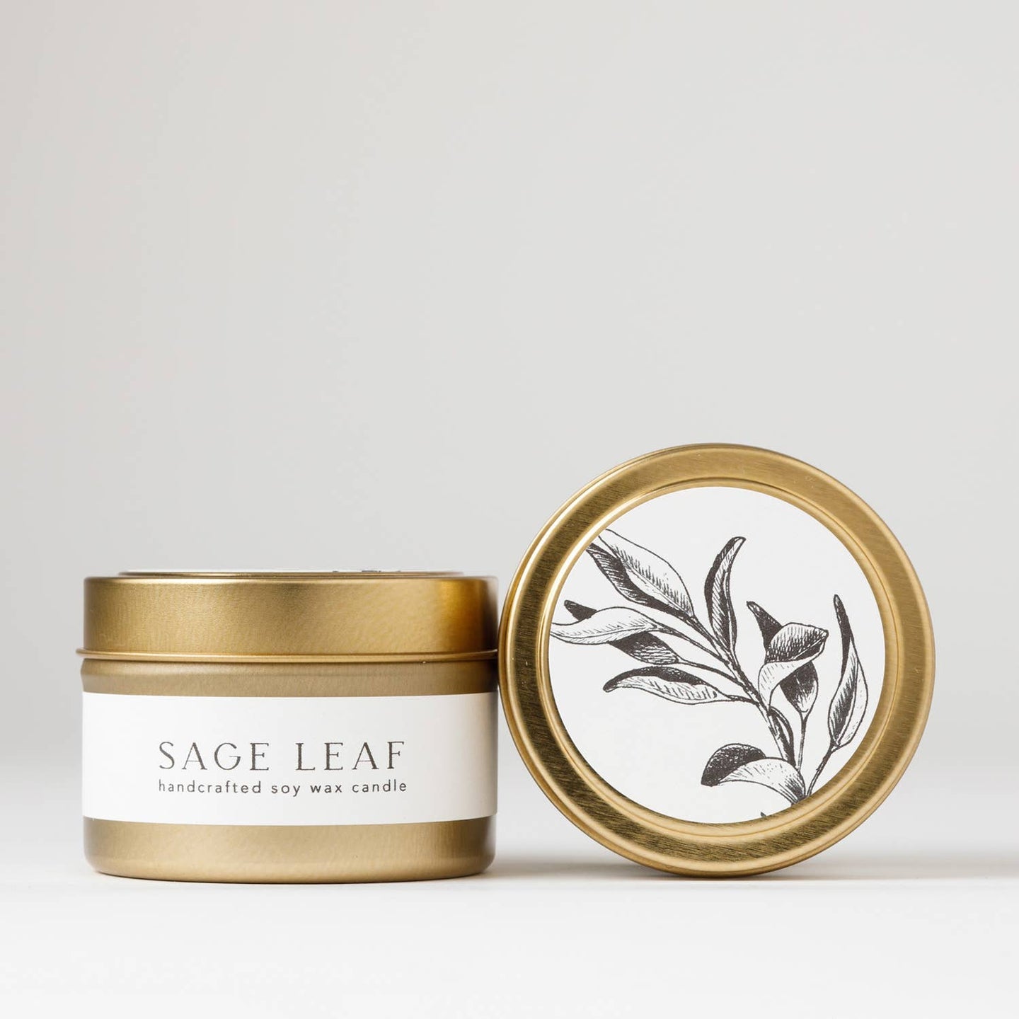 Sage Leaf : Tin Soy Candle