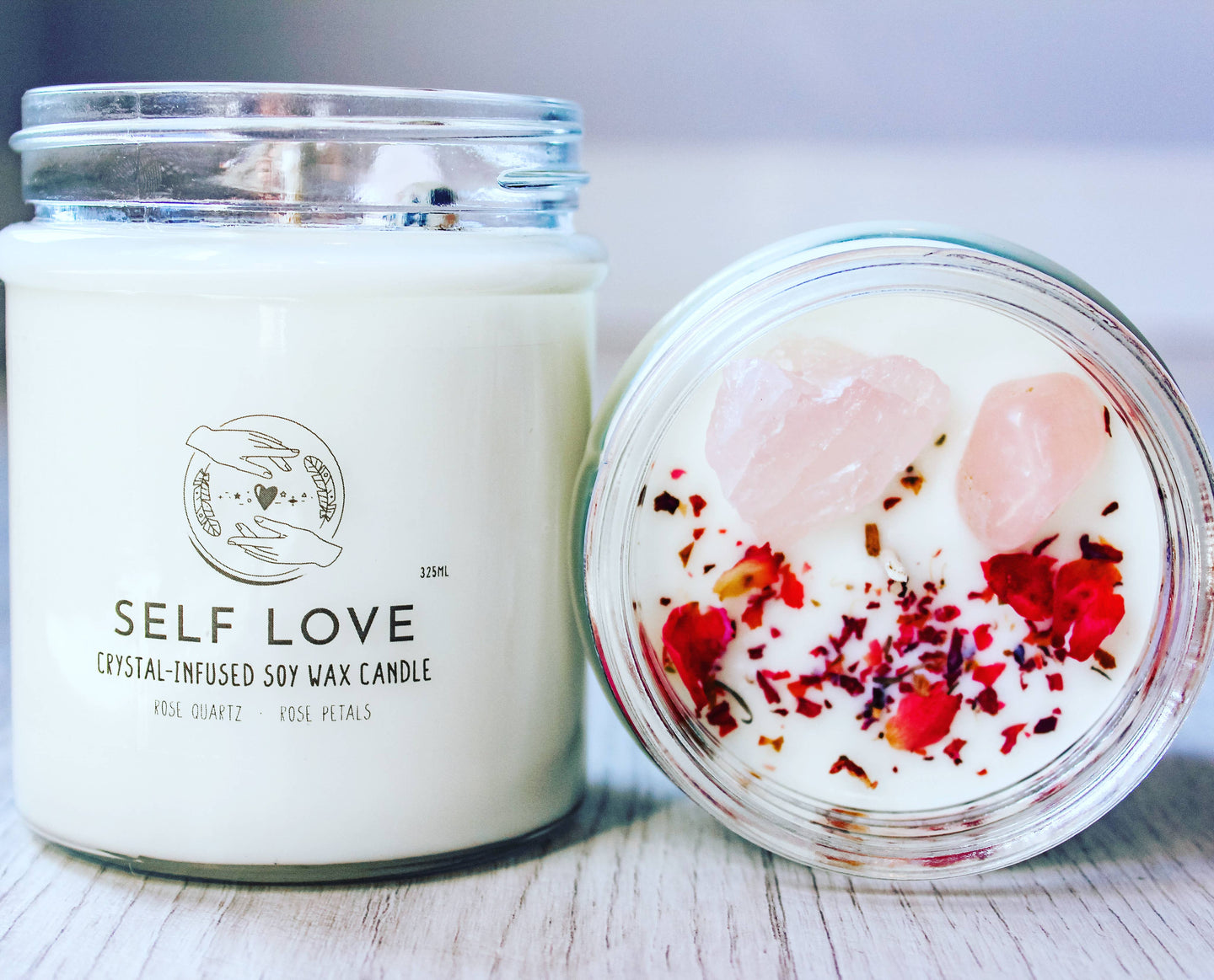 Healing Crystal Candle | Self Love Crystal Charge Candle