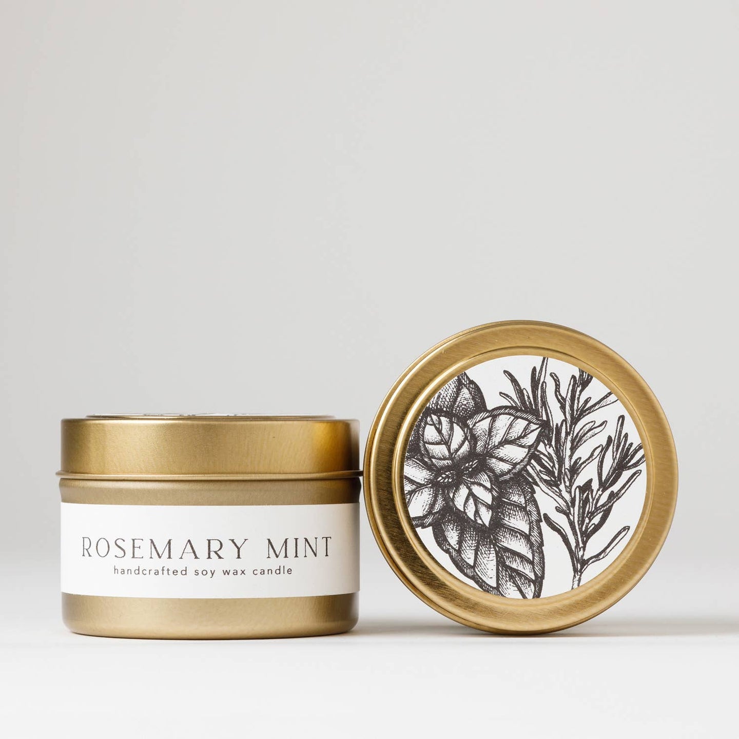Rosemary Mint : Tin Soy Candle