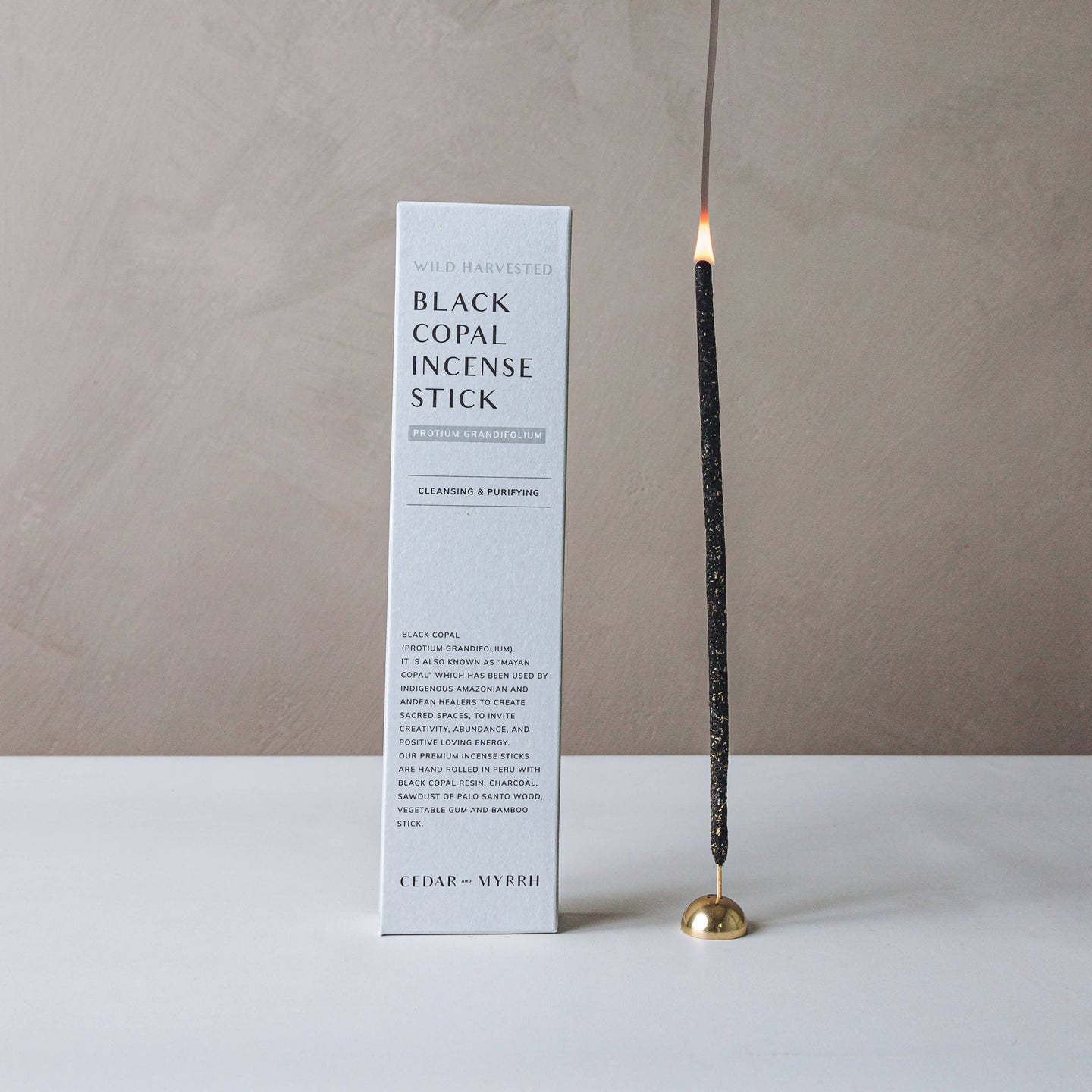 Black Copal Incense Stick - Cedar and Myrrh - [Burning Ritual]