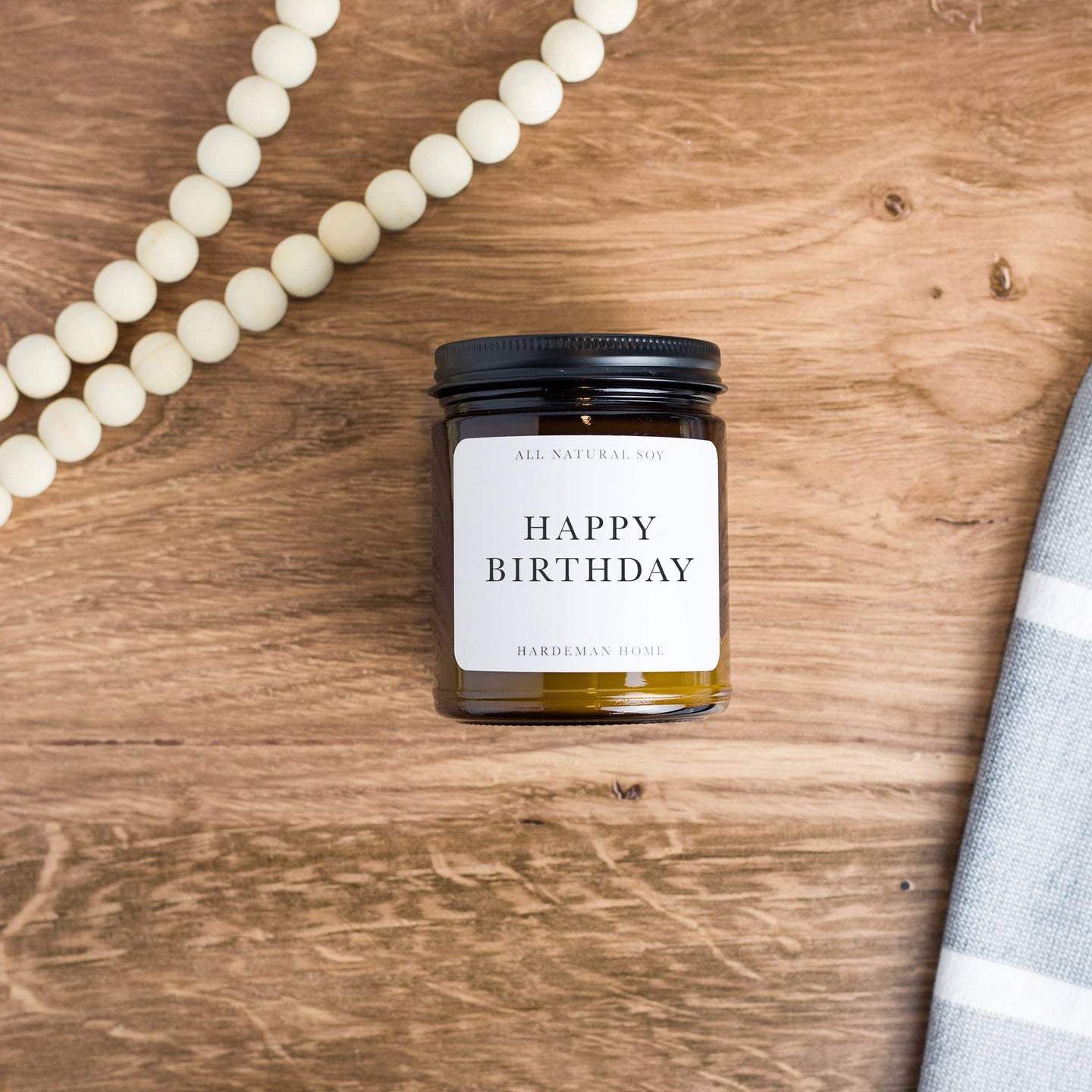 Happy Birthday Soy Candle | Amber