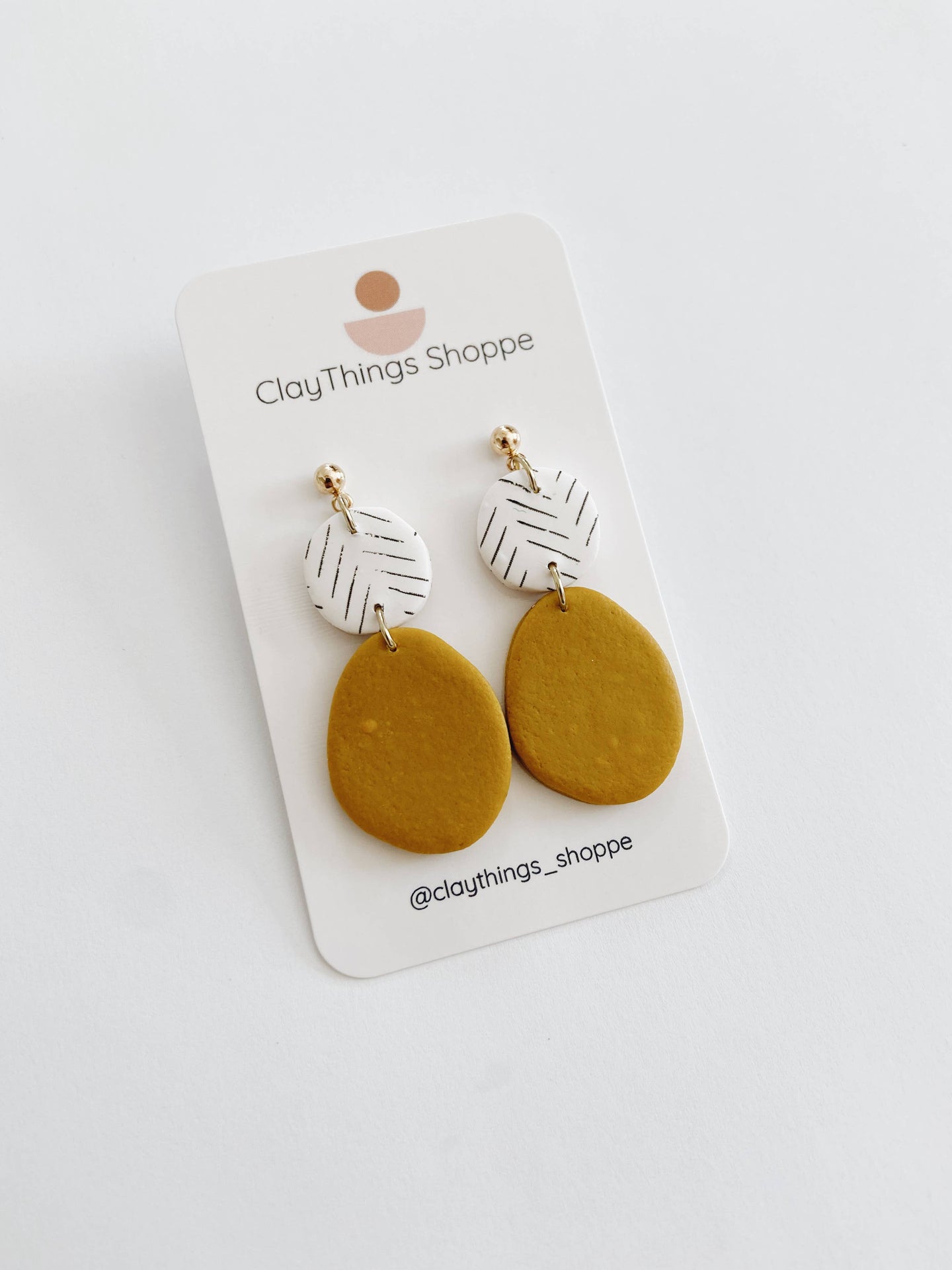 Calla in Mustard Polymer Clay Earrings