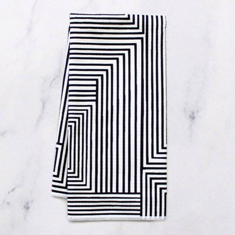Mono Maze Dish Towel- 16''x24''