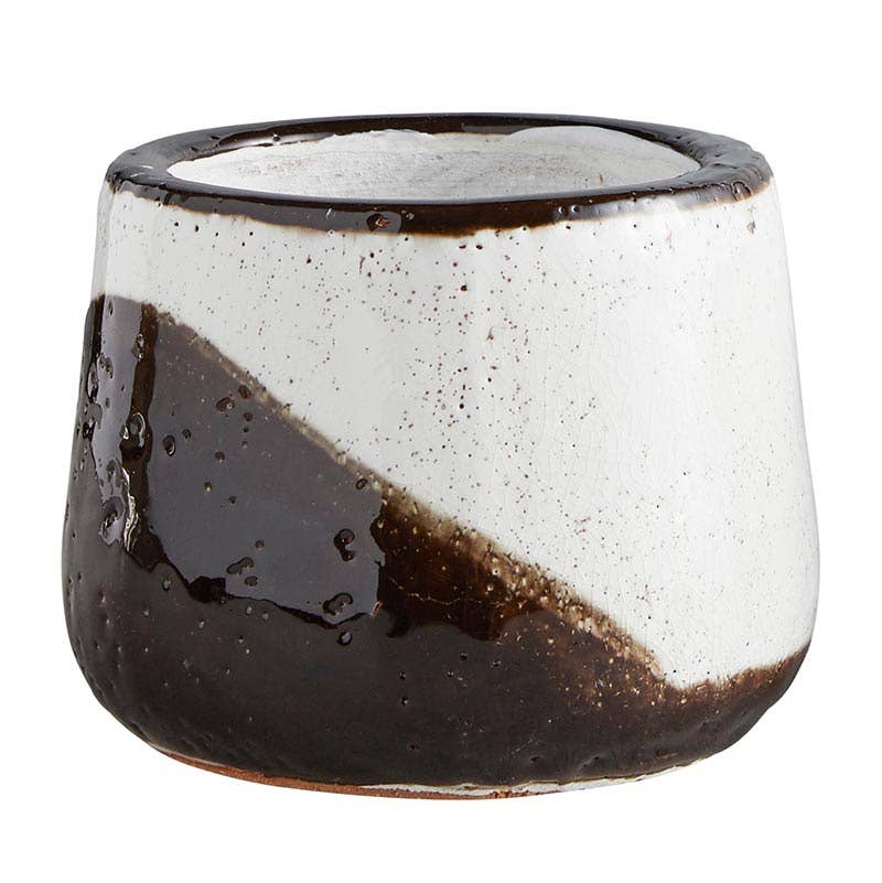 Modern Planter Brown and White Pot Lrg